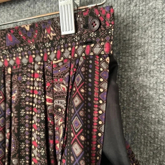 Vintage Rafaella Skirt Womens 8 Multicolor Pleated Pockets Paisley Boho Midi - Picture 7 of 16